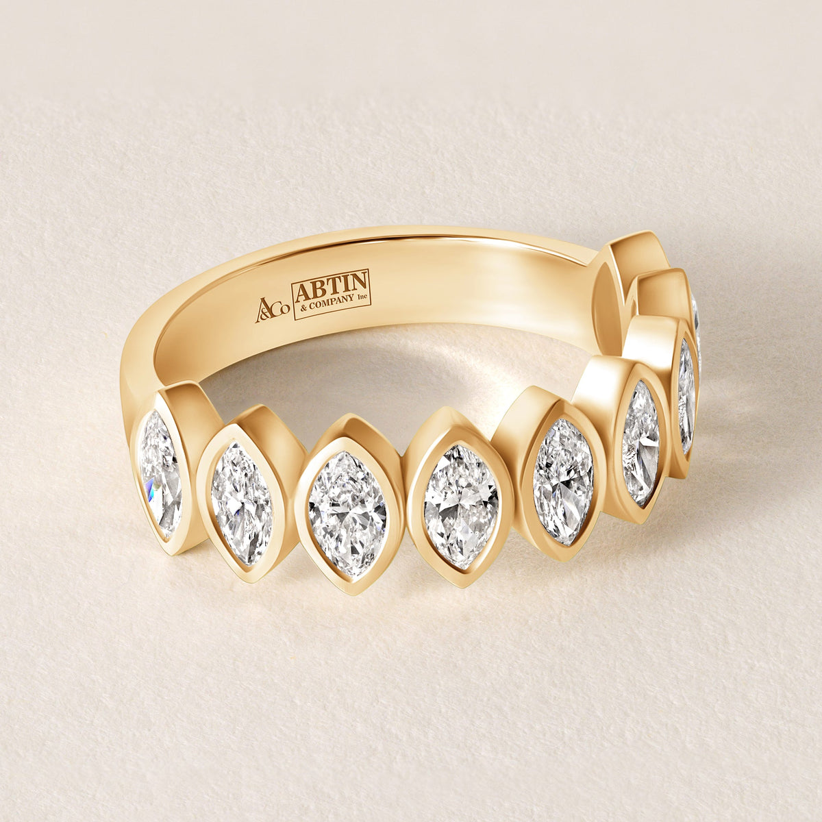 Contour Marquise Band — Halfway Ring ABB-724.1-D-1  - Abtin & Co.