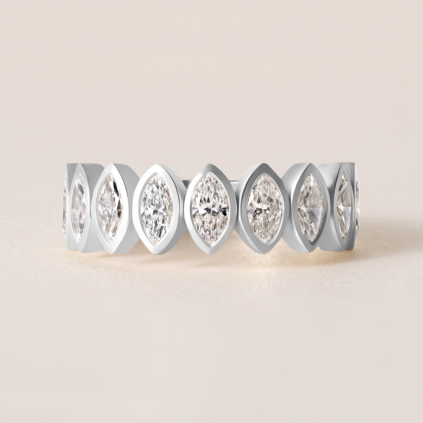 Contour Marquise Band — Halfway Ring ABB-724.1-D-3  - Abtin & Co.
