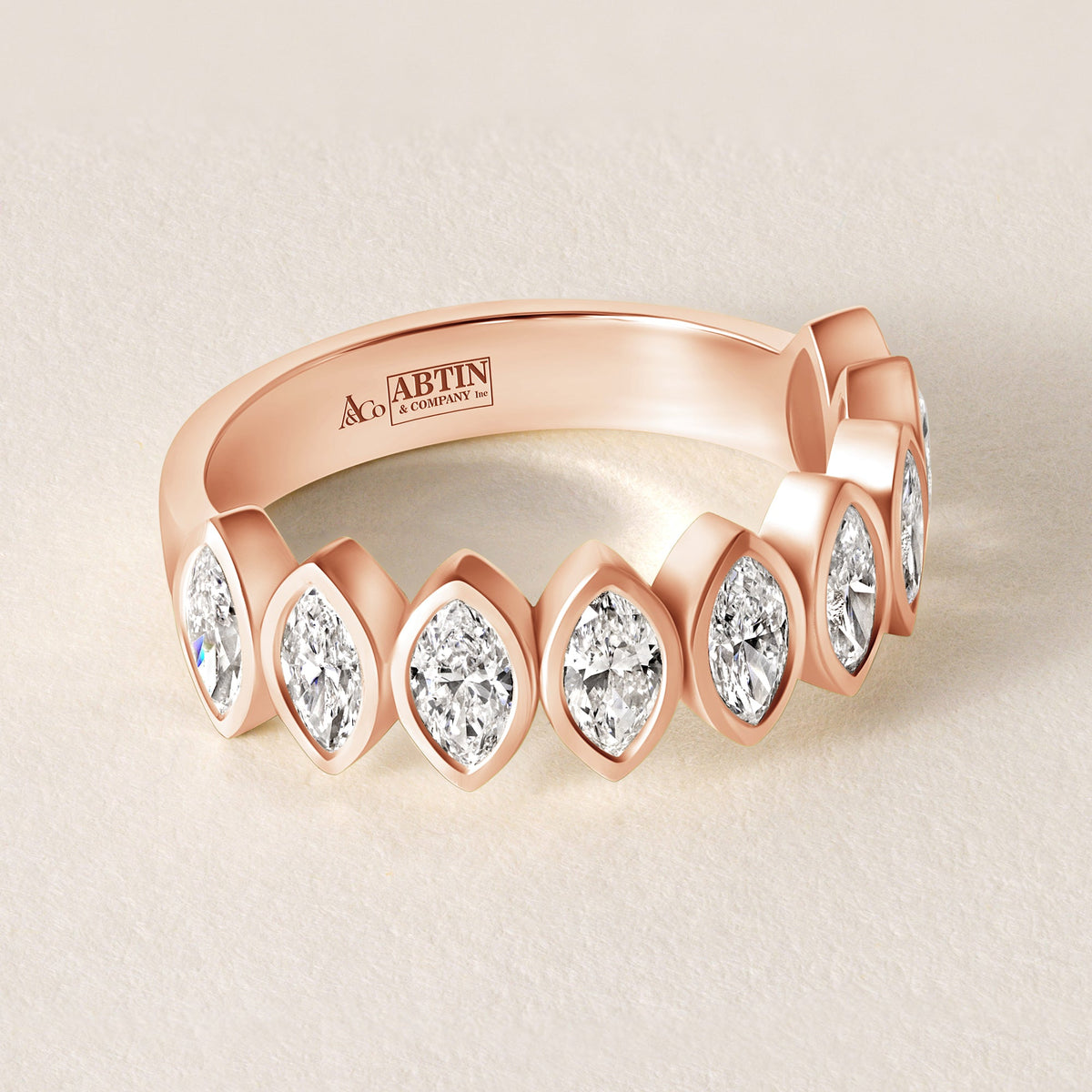 Contour Marquise Band — Halfway Ring ABB-724.1-D-5  - Abtin & Co.