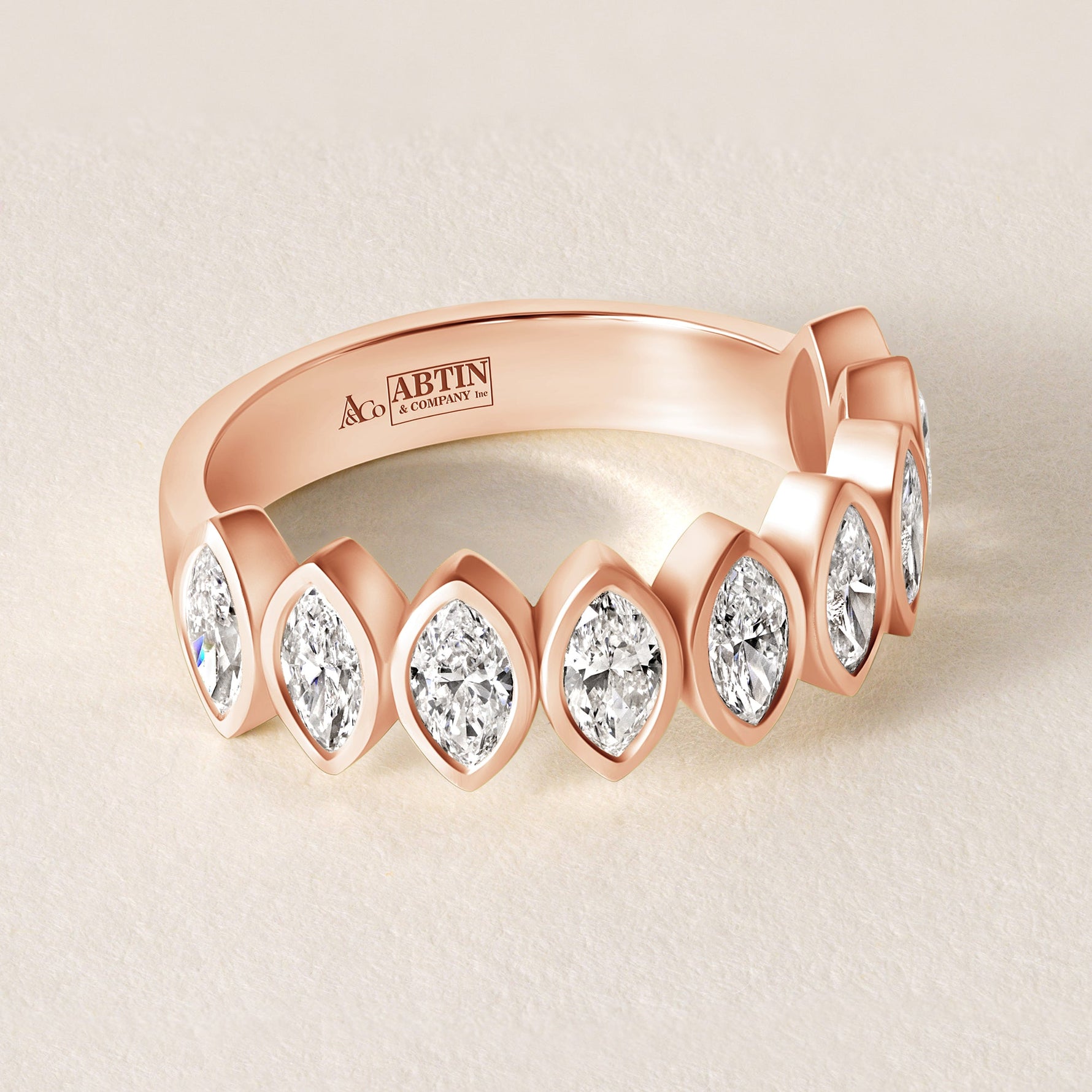 Contour Marquise Band — Halfway Ring ABB-724.1-D-5  - Abtin & Co.