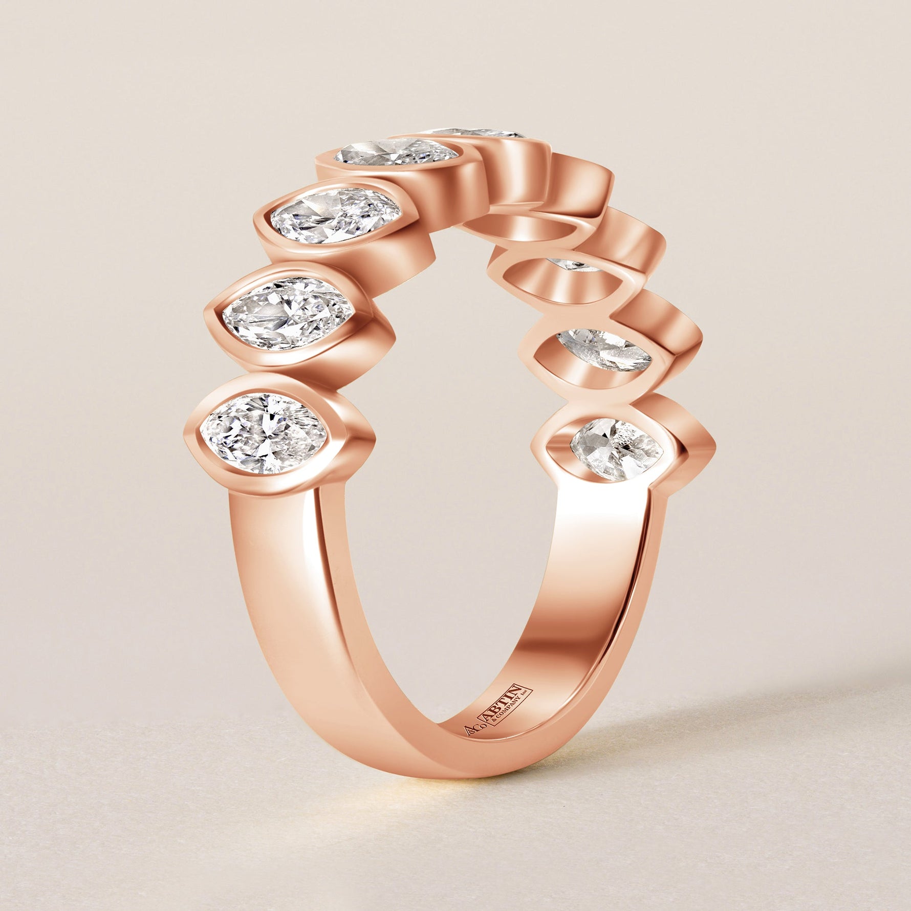 Contour Marquise Band — Halfway Ring ABB-724.1-D-5  - Abtin & Co.