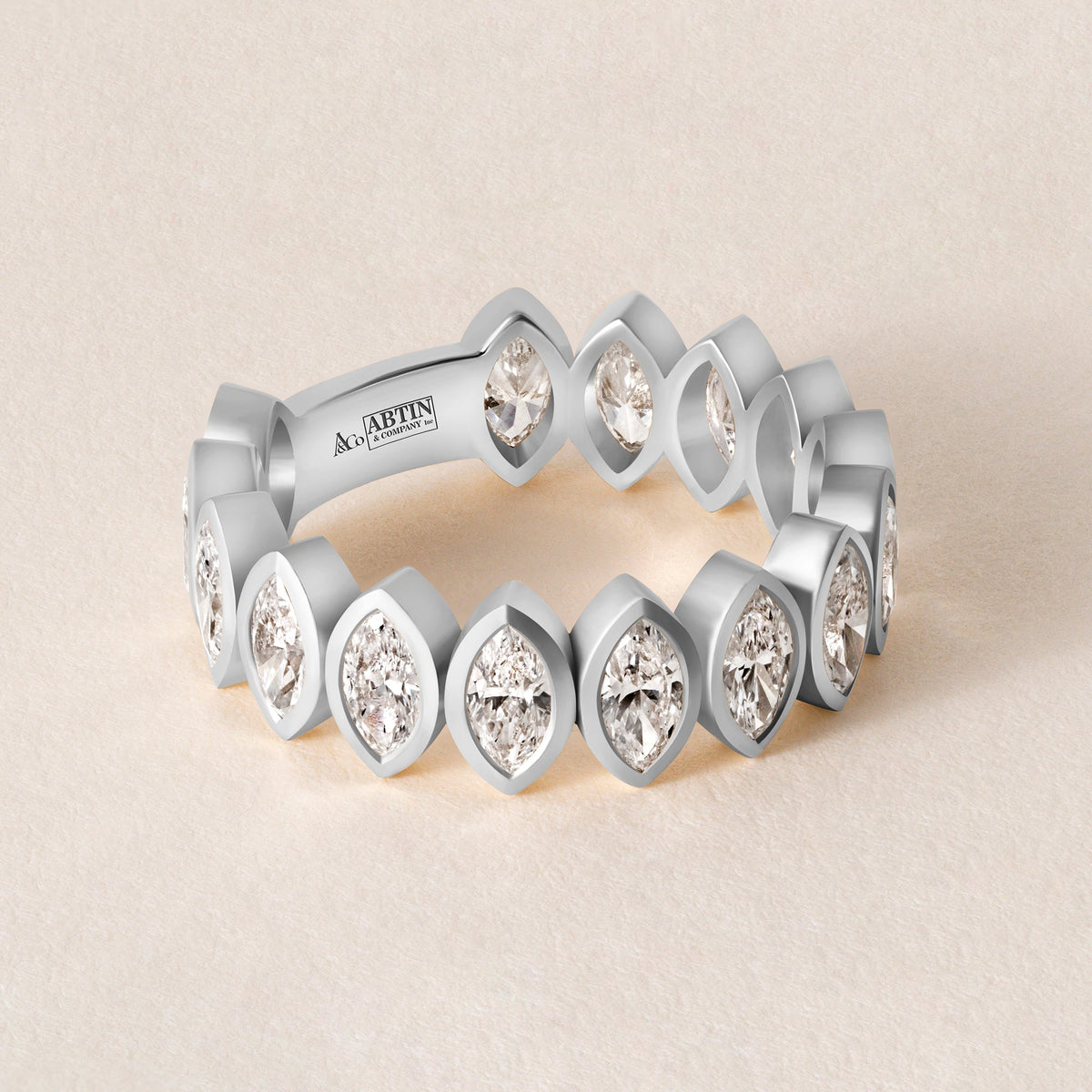 Contour Marquise Band — Three-Quarter Ring ABB-724.2-D-3  - Abtin & Co.