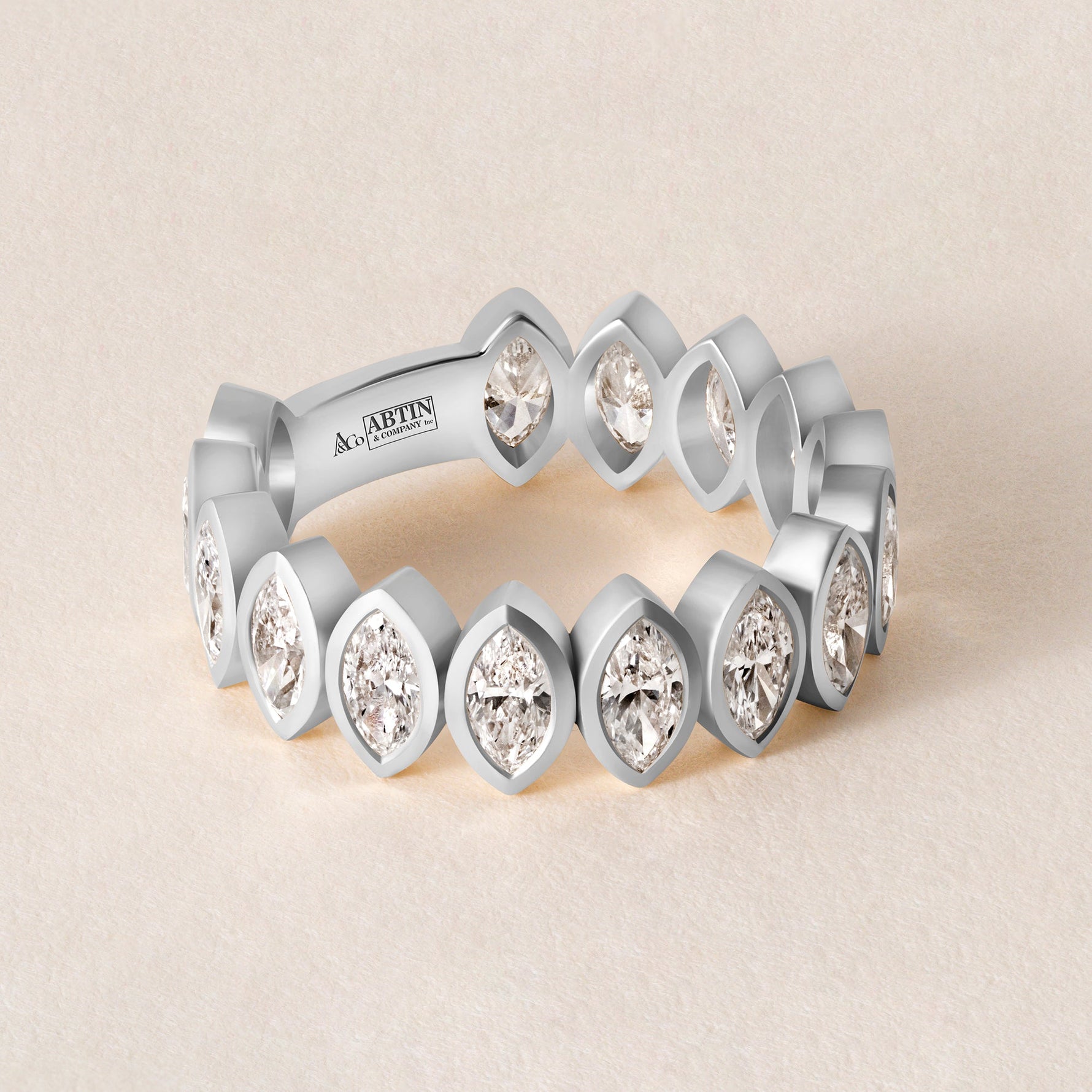 Contour Marquise Band — Three-Quarter Ring ABB-724.2-D-3  - Abtin & Co.