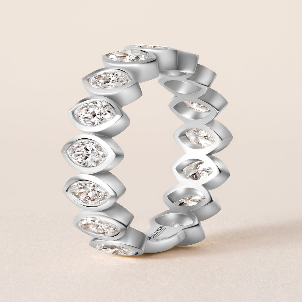 Contour Marquise Band — Three-Quarter Ring ABB-724.2-D-3  - Abtin & Co.