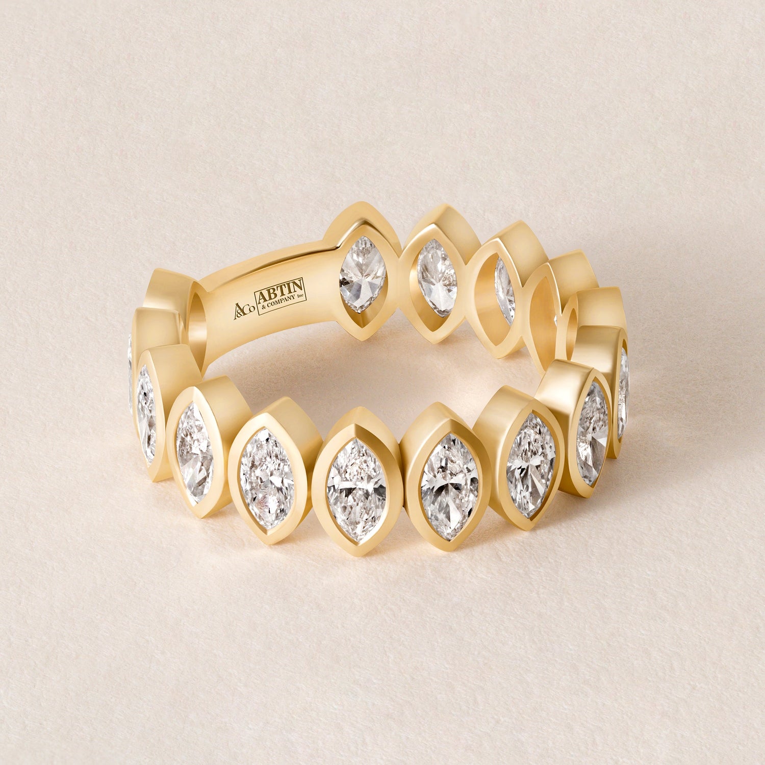 Contour Marquise Band — Three-Quarter Ring ABB-724.2-D-1  - Abtin & Co.