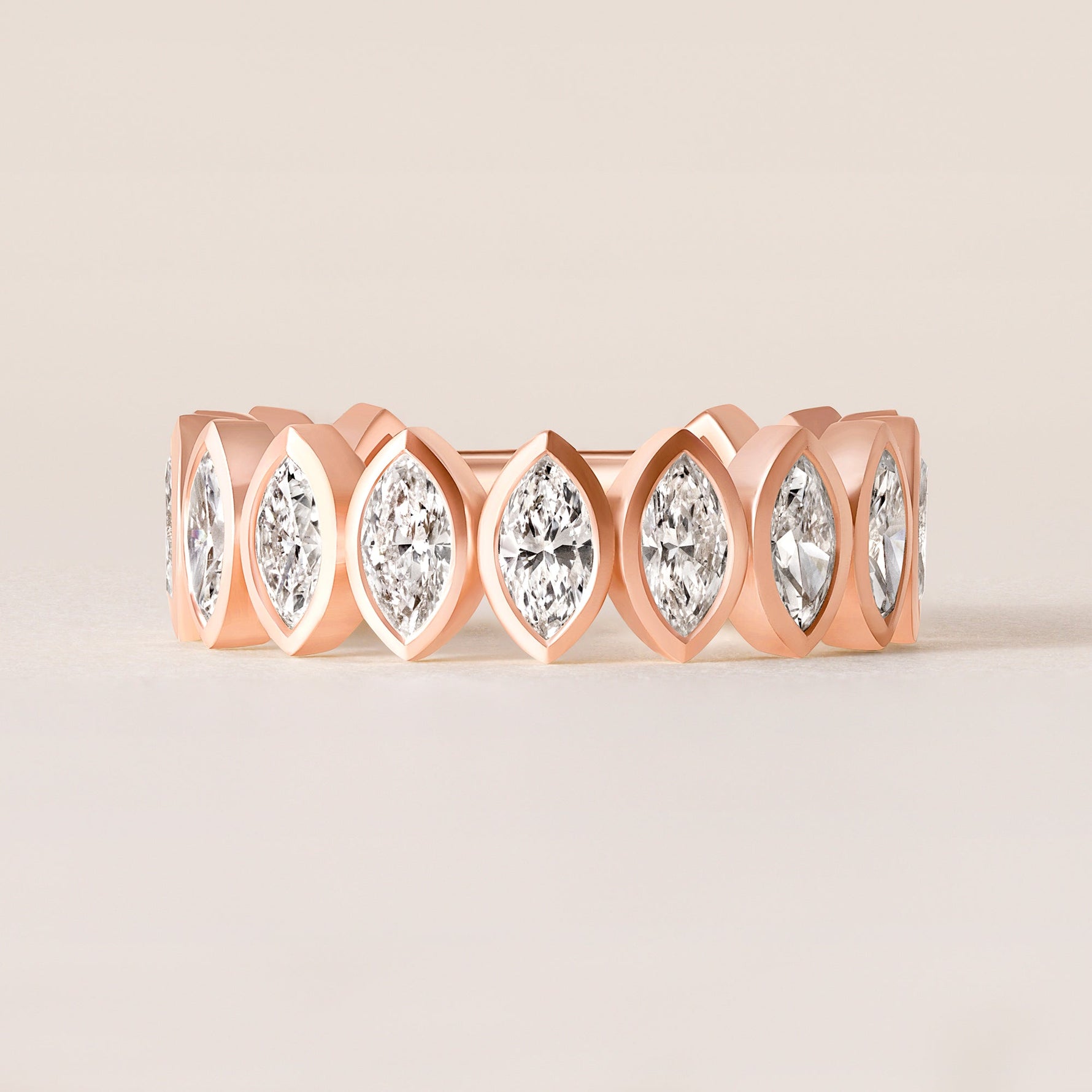 Contour Marquise Band — Three-Quarter Ring ABB-724.2-D-5  - Abtin & Co.