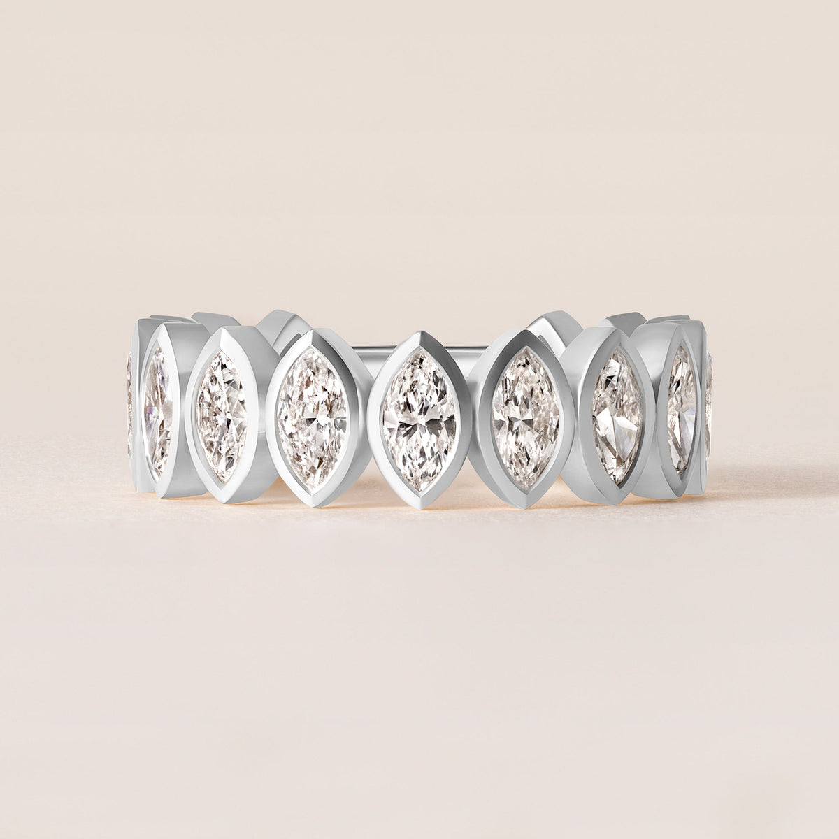 Contour Marquise Band — Three-Quarter Ring ABB-724.2-D-3  - Abtin & Co.
