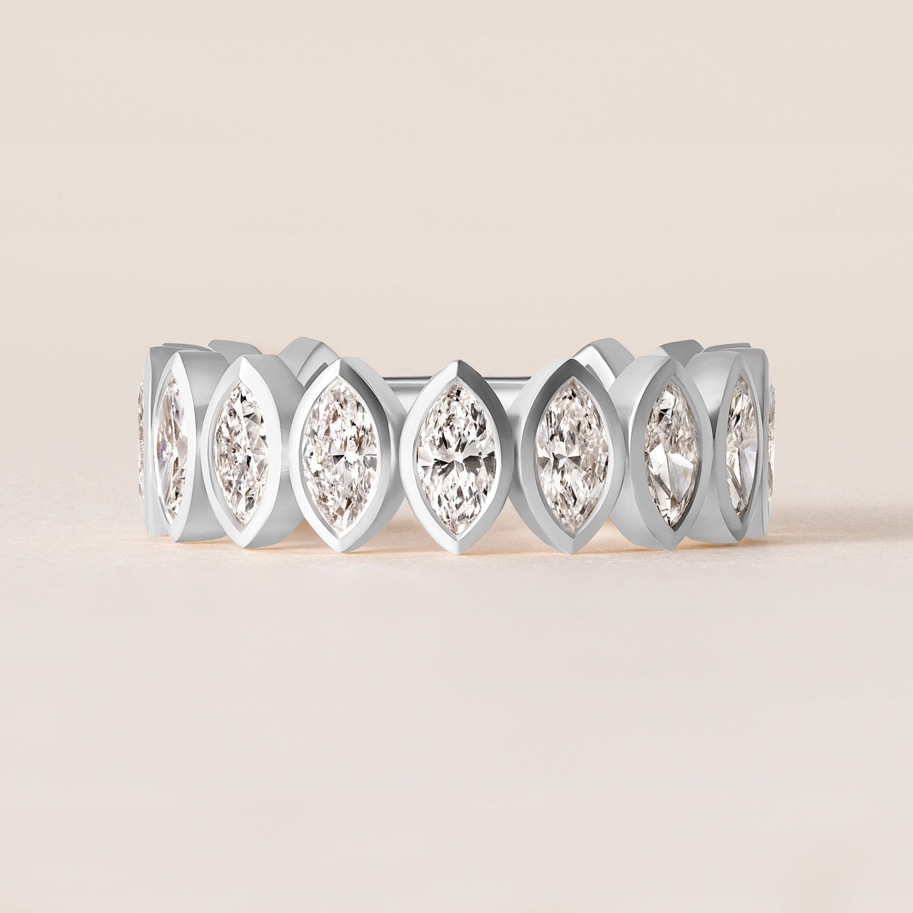 Contour Marquise Band — Three-Quarter Ring ABB-724.2-D-3  - Abtin & Co.