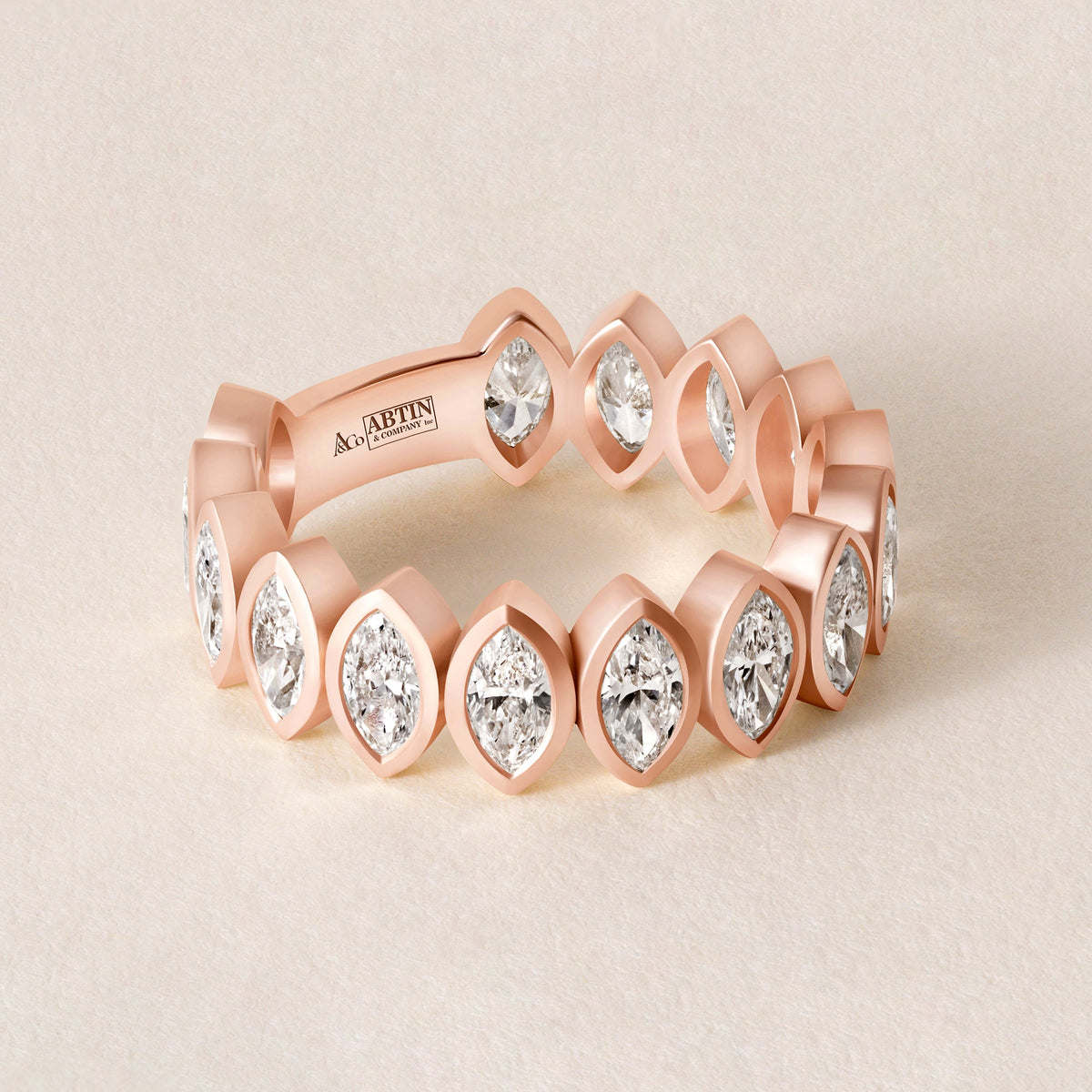 Contour Marquise Band — Three-Quarter Ring ABB-724.2-D-3  - Abtin & Co.