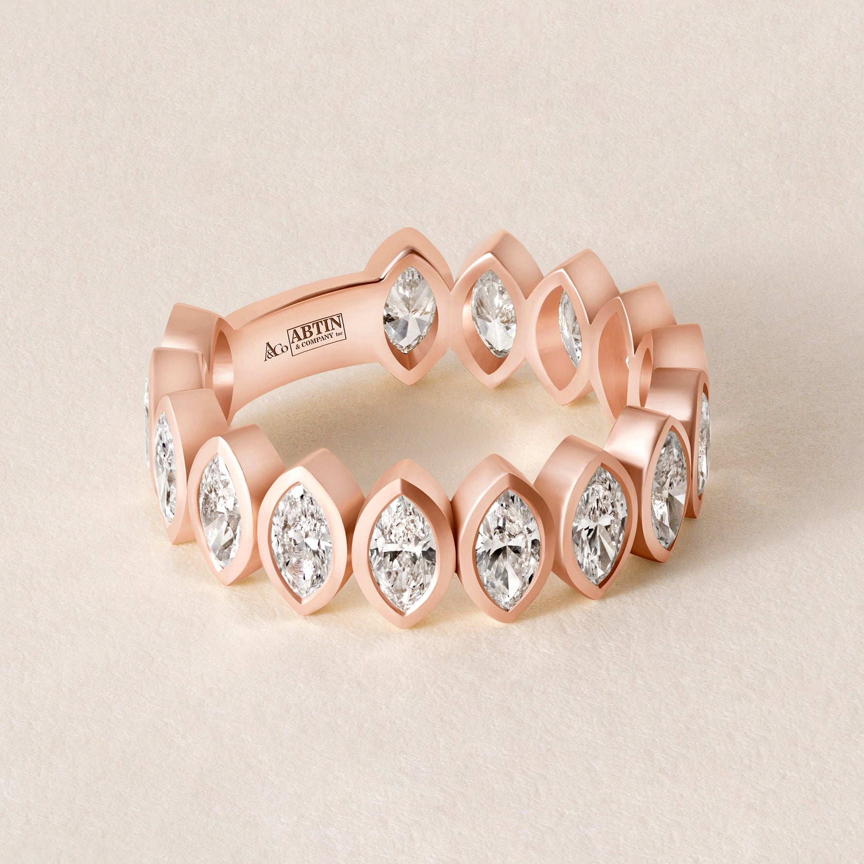 Contour Marquise Band — Three-Quarter Ring ABB-724.2-D-3  - Abtin & Co.