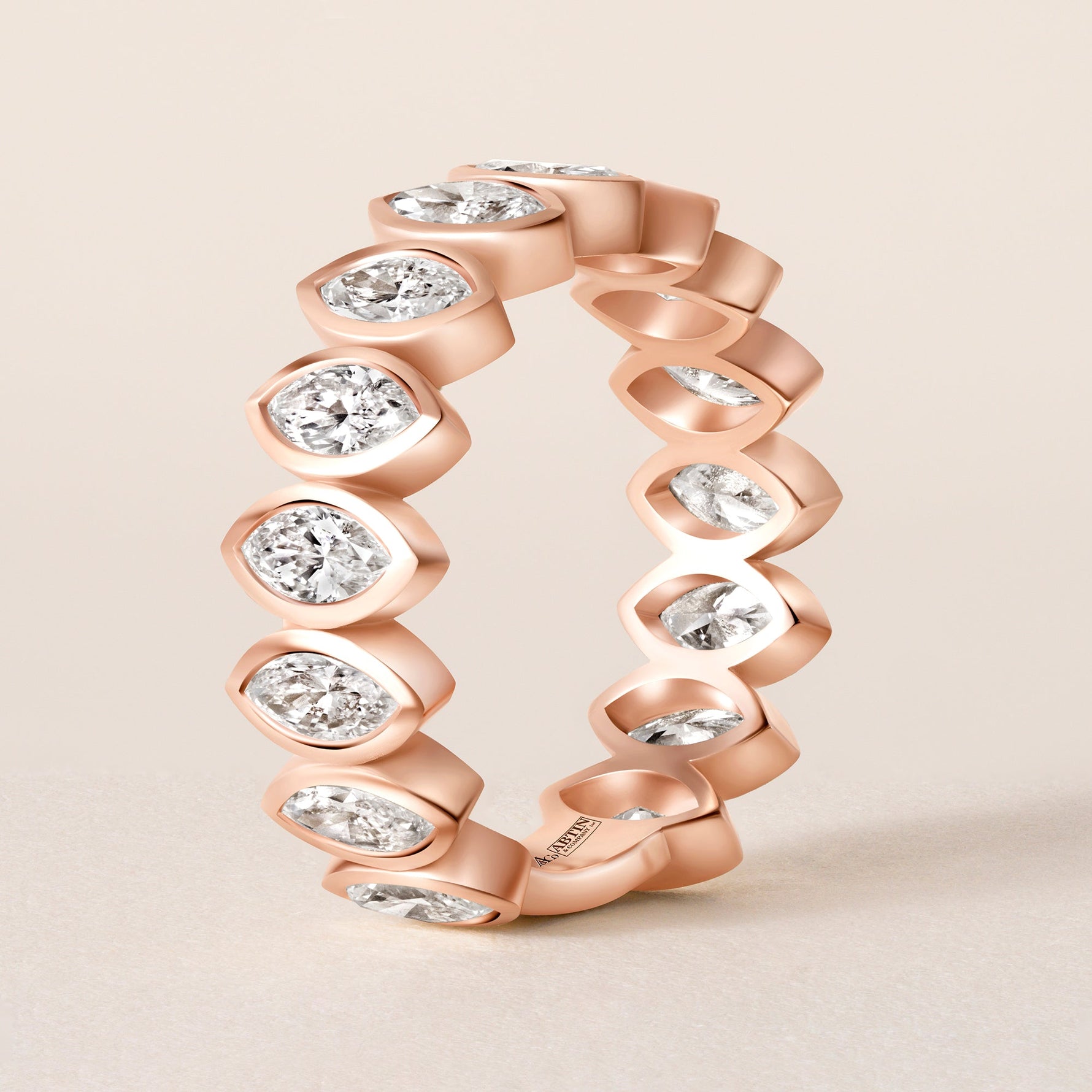 Contour Marquise Band — Three-Quarter Ring ABB-724.2-D-5  - Abtin & Co.