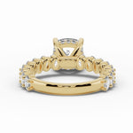 Cushion Aurielle Crown Engagement Ring Ring ABER-106-CU-LGD-1  - Abtin & Co.