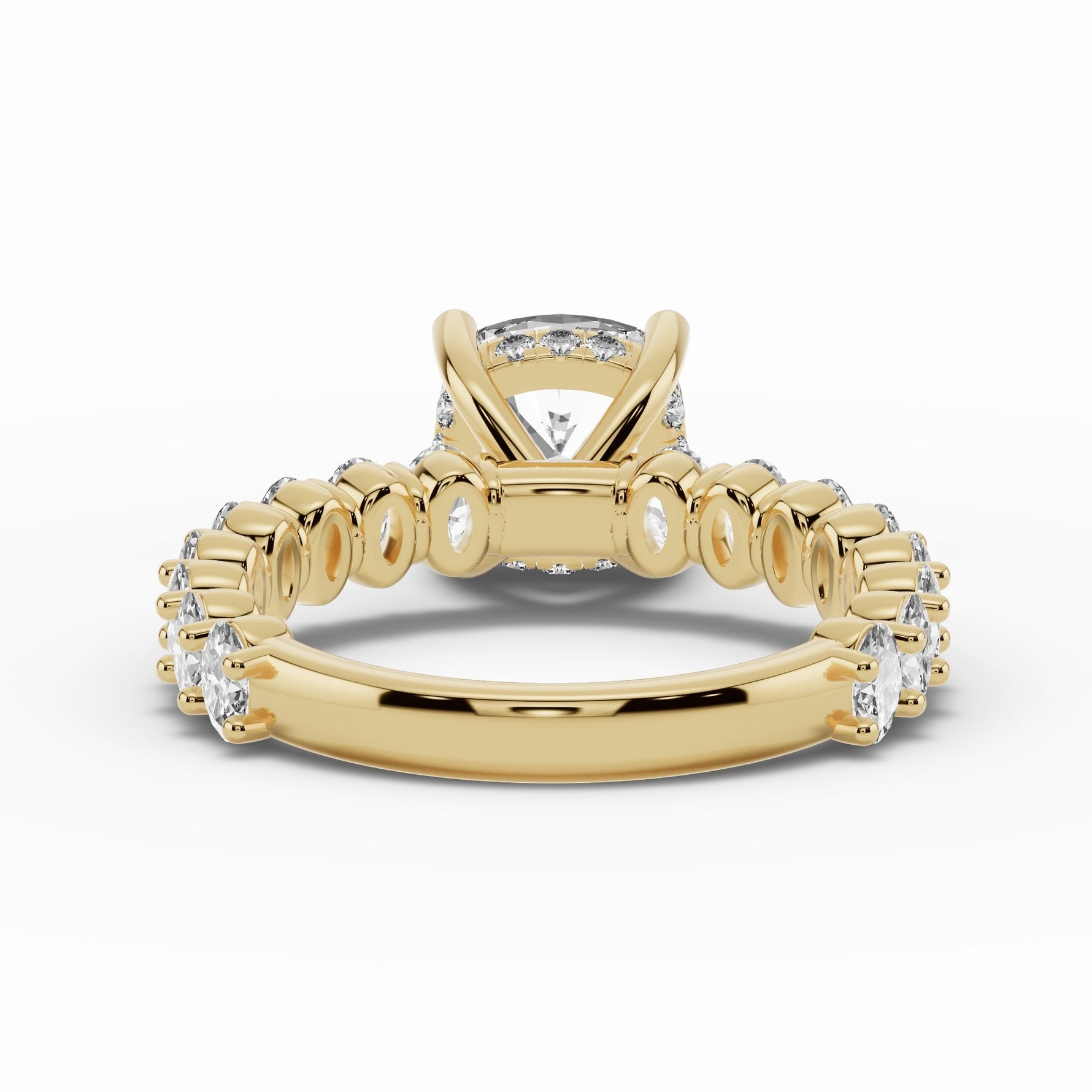 Cushion Aurielle Crown Engagement Ring Ring ABER-106-CU-LGD-1  - Abtin & Co.