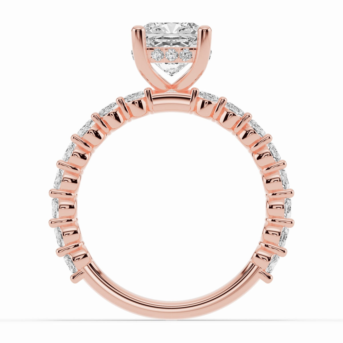 Cushion Aurielle Crown Engagement Ring Ring ABER-106-CU-LGD-11  - Abtin & Co.