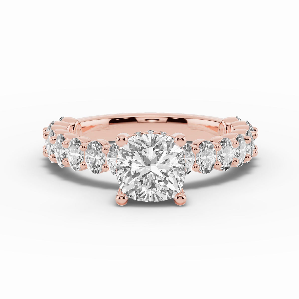 Cushion Aurielle Crown Engagement Ring Ring ABER-106-CU-LGD-11  - Abtin & Co.