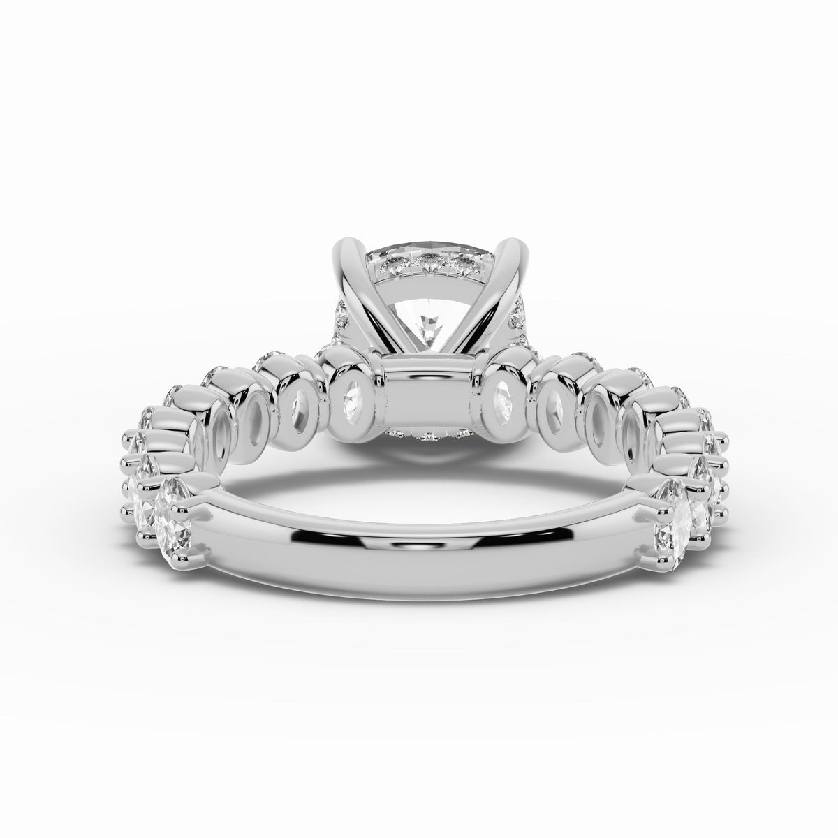 Cushion Aurielle Crown Engagement Ring Ring ABER-106-CU-LGD-6  - Abtin & Co.