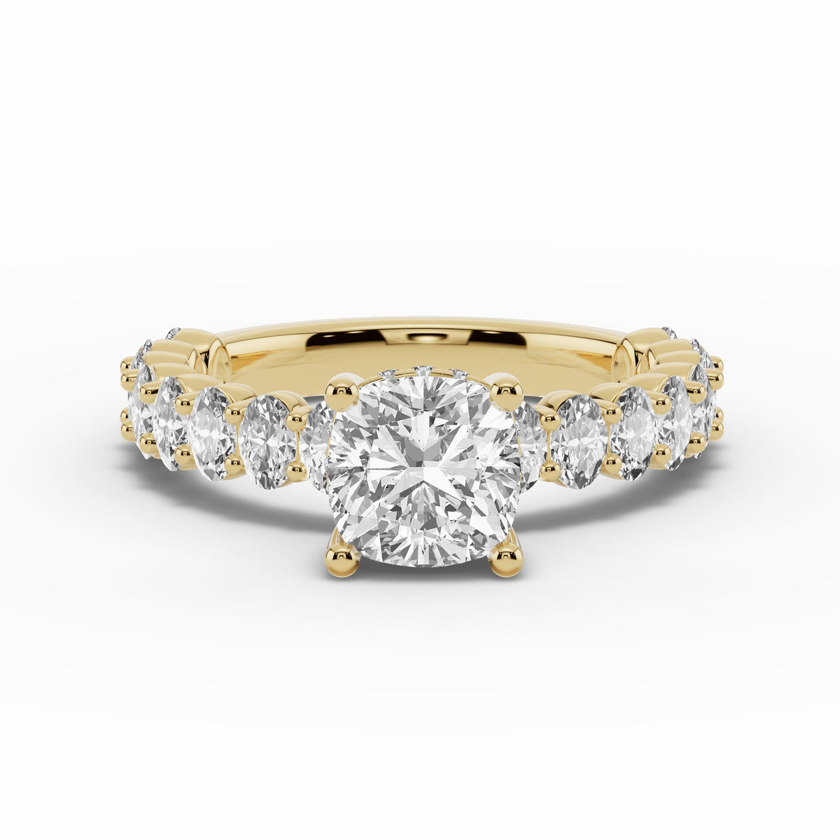 Cushion Aurielle Crown Engagement Ring Ring ABER-106-CU-LGD-1  - Abtin & Co.