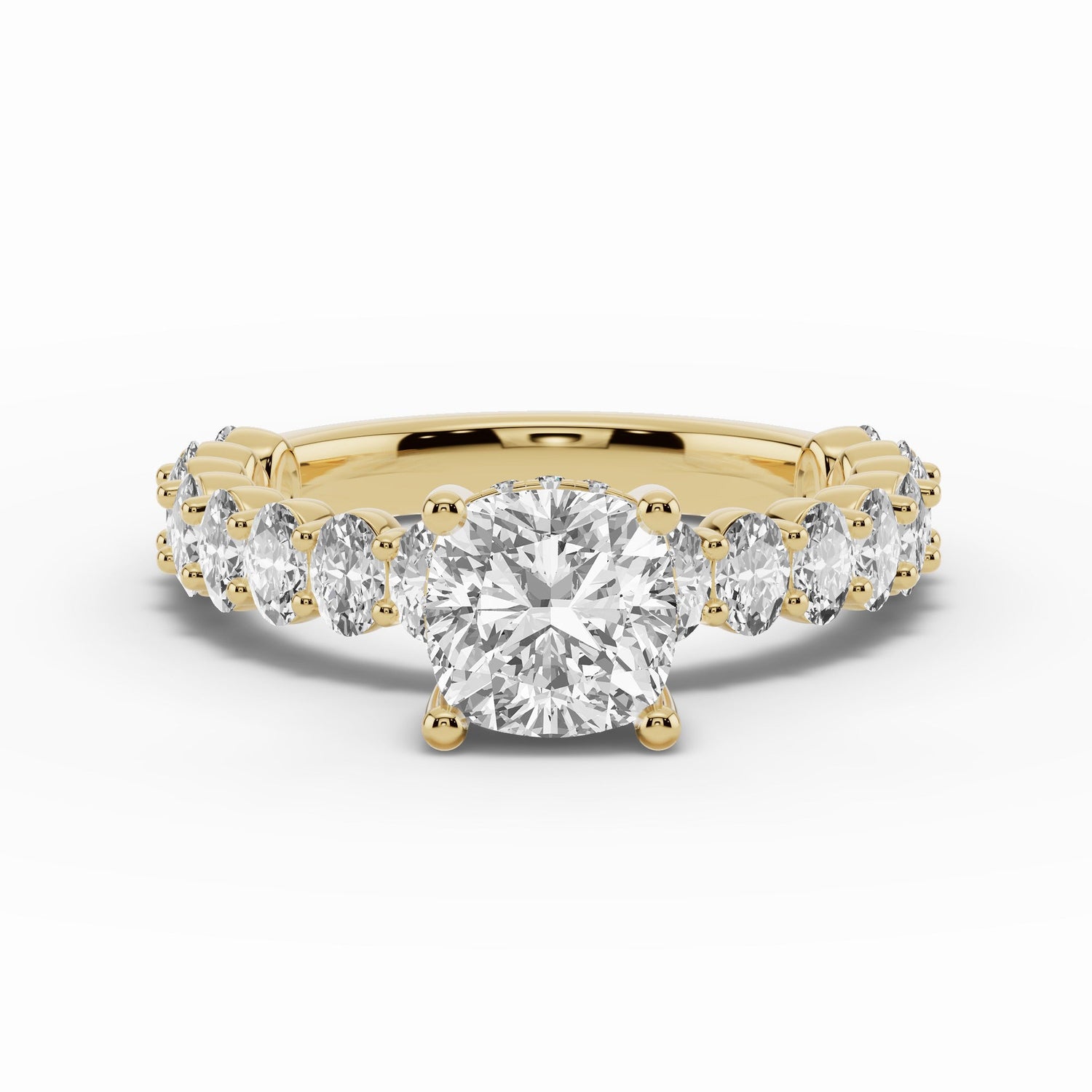 Cushion Aurielle Crown Engagement Ring Ring ABER-106-CU-LGD-1  - Abtin & Co.