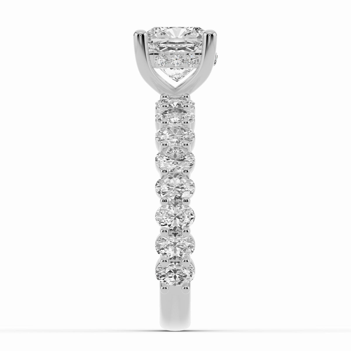 Cushion Aurielle Crown Engagement Ring Ring ABER-106-CU-LGD-6  - Abtin & Co.