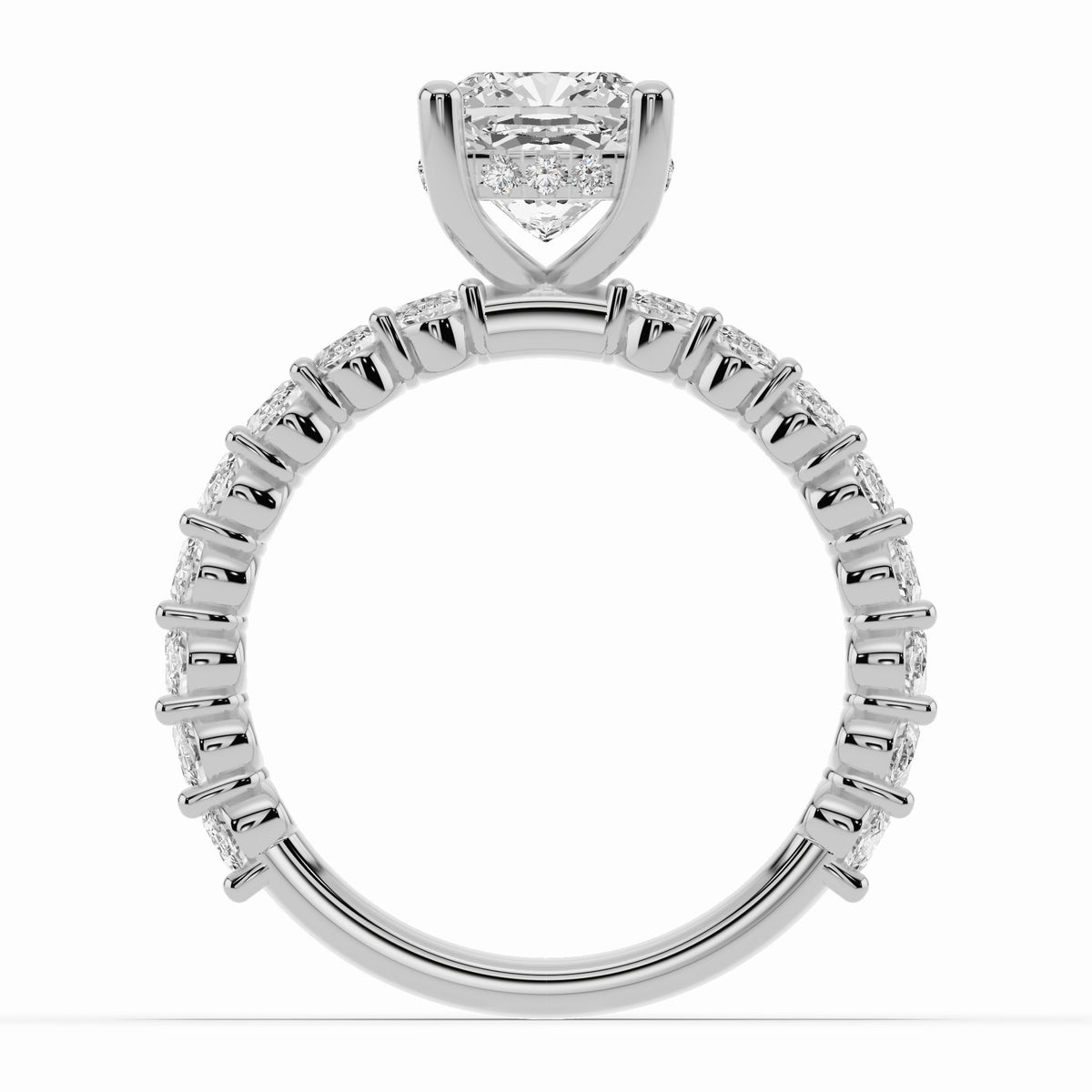 Cushion Aurielle Crown Engagement Ring Ring ABER-106-CU-LGD-6  - Abtin & Co.