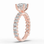 Cushion Aurielle Crown Engagement Ring Ring ABER-106-CU-LGD-11  - Abtin & Co.