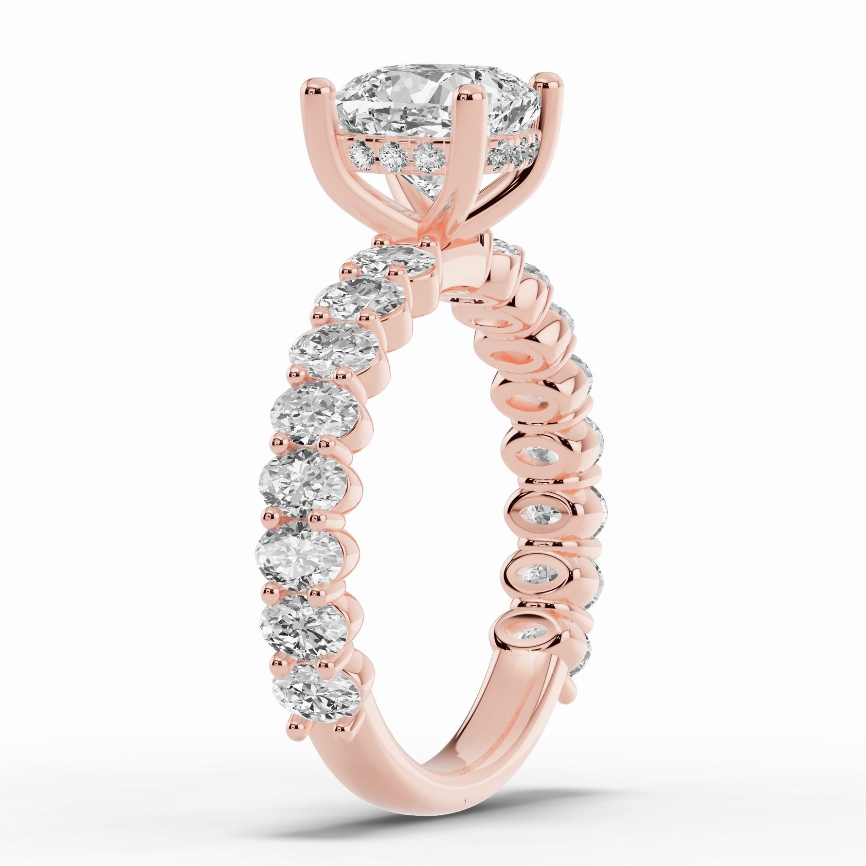 Cushion Aurielle Crown Engagement Ring Ring ABER-106-CU-LGD-11  - Abtin & Co.