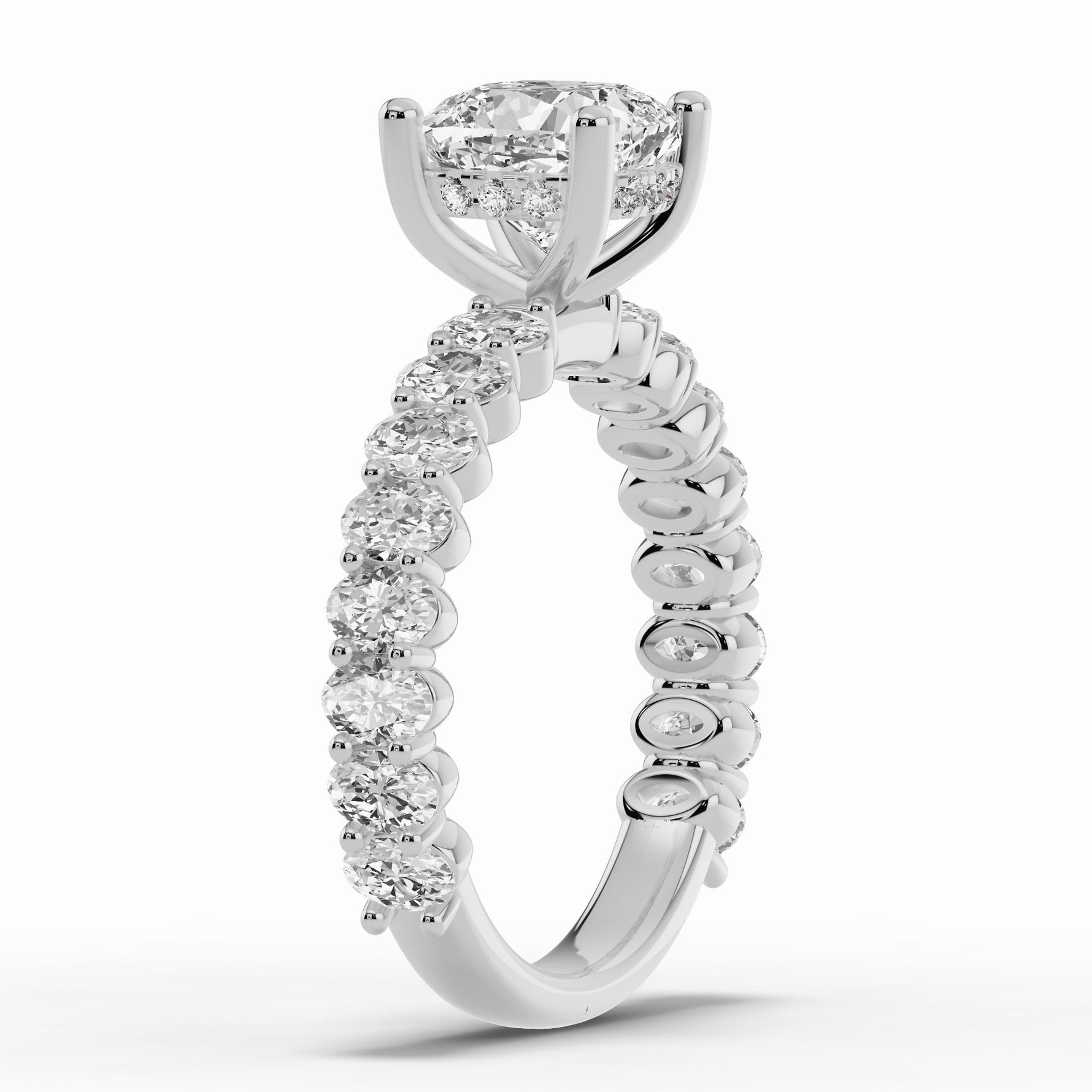 Cushion Aurielle Crown Engagement Ring Ring ABER-106-CU-LGD-6  - Abtin & Co.