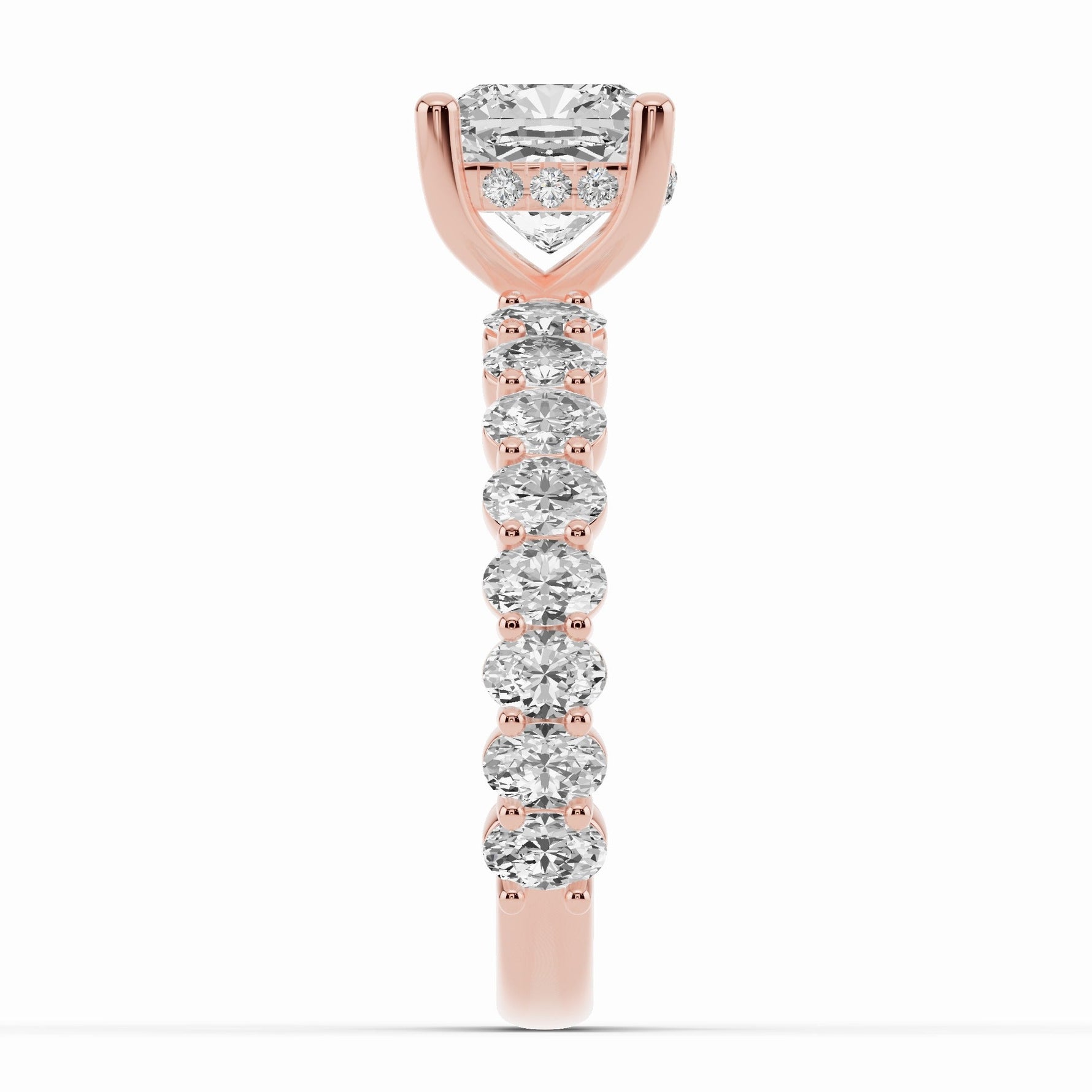 Cushion Aurielle Crown Engagement Ring Ring ABER-106-CU-LGD-11  - Abtin & Co.