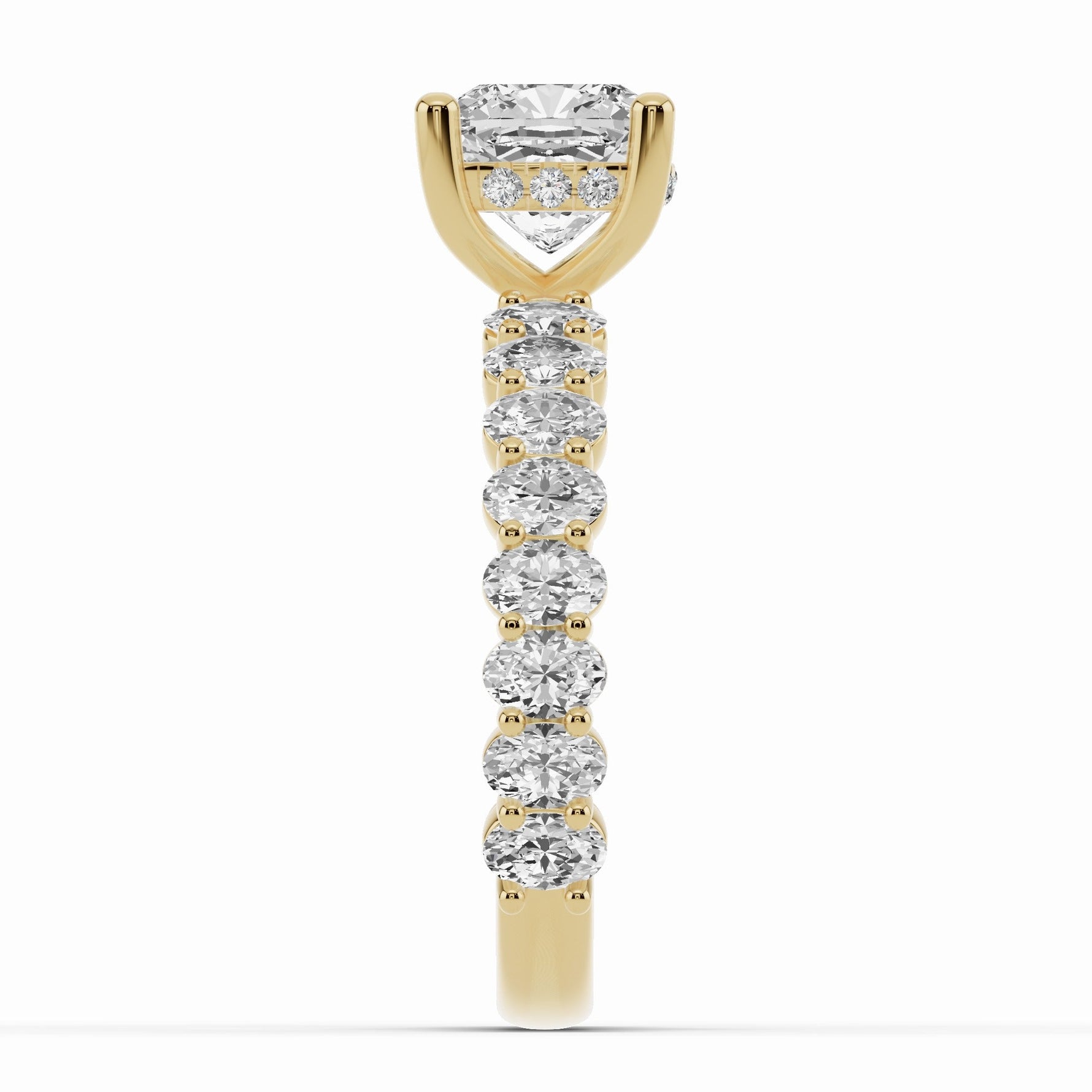 Cushion Aurielle Crown Engagement Ring Ring ABER-106-CU-LGD-1  - Abtin & Co.