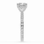 Cushion Coronet Diamond Crown Engagement Ring Ring ABER-105-CU-LGD-6  - Abtin & Co.