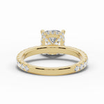 Cushion Coronet Diamond Crown Engagement Ring Ring ABER-105-CU-LGD-1  - Abtin & Co.