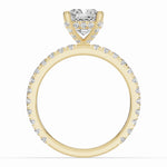 Cushion Coronet Diamond Crown Engagement Ring Ring ABER-105-CU-LGD-1  - Abtin & Co.