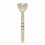 Cushion Coronet Diamond Crown Engagement Ring Ring ABER-105-CU-LGD-1  - Abtin & Co.