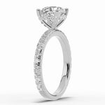 Cushion Coronet Diamond Crown Engagement Ring Ring ABER-105-CU-LGD-6  - Abtin & Co.