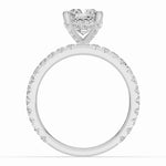 Cushion Coronet Diamond Crown Engagement Ring Ring ABER-105-CU-LGD-6  - Abtin & Co.