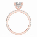 Cushion Coronet Diamond Crown Engagement Ring Ring ABER-105-CU-LGD-11  - Abtin & Co.
