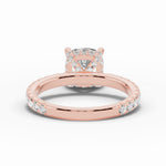 Cushion Coronet Diamond Crown Engagement Ring Ring ABER-105-CU-LGD-11  - Abtin & Co.