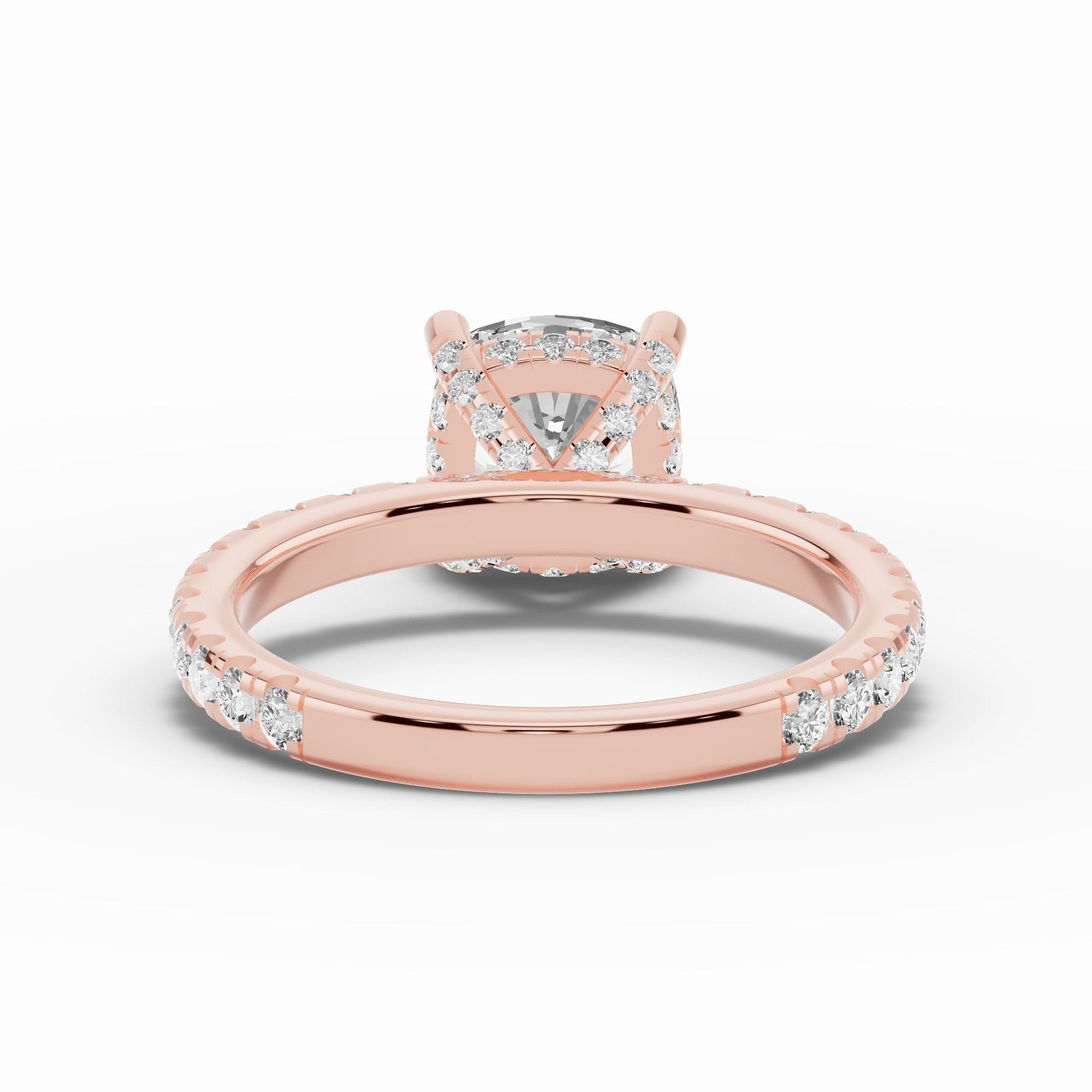 Cushion Coronet Diamond Crown Engagement Ring Ring ABER-105-CU-LGD-11  - Abtin & Co.