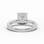 Cushion Coronet Diamond Crown Engagement Ring Ring ABER-105-CU-LGD-6  - Abtin & Co.