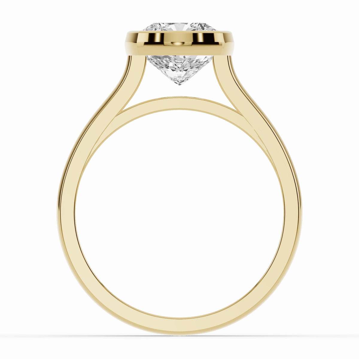 Cushion Lumière Bezel Solitaire Ring ABER-104-CU-LGD  - Abtin & Co.