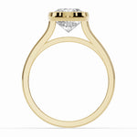 Cushion Lumière Bezel Solitaire Ring ABER-104-CU-LGD  - Abtin & Co.