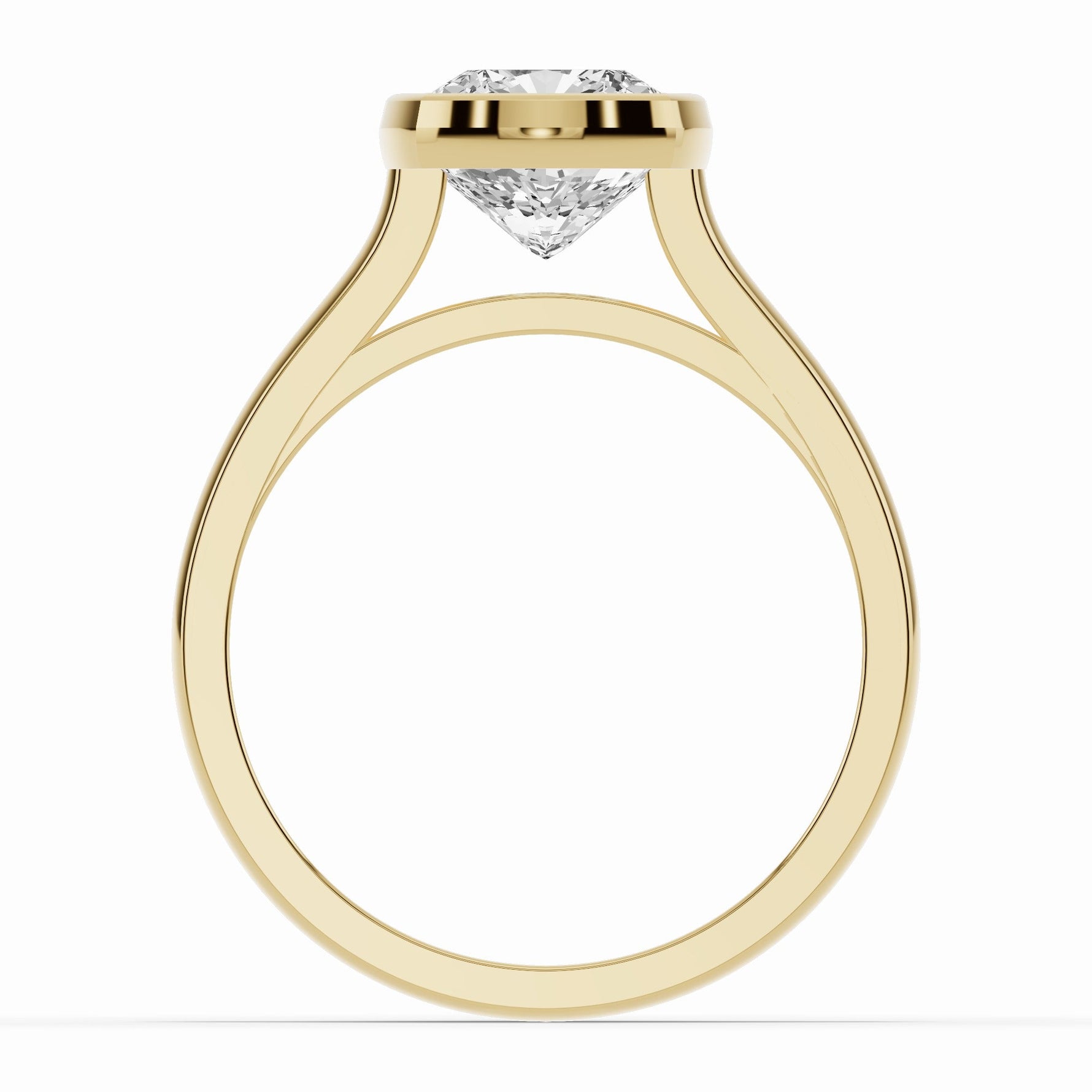 Cushion Lumière Bezel Solitaire Ring ABER-104-CU-LGD  - Abtin & Co.