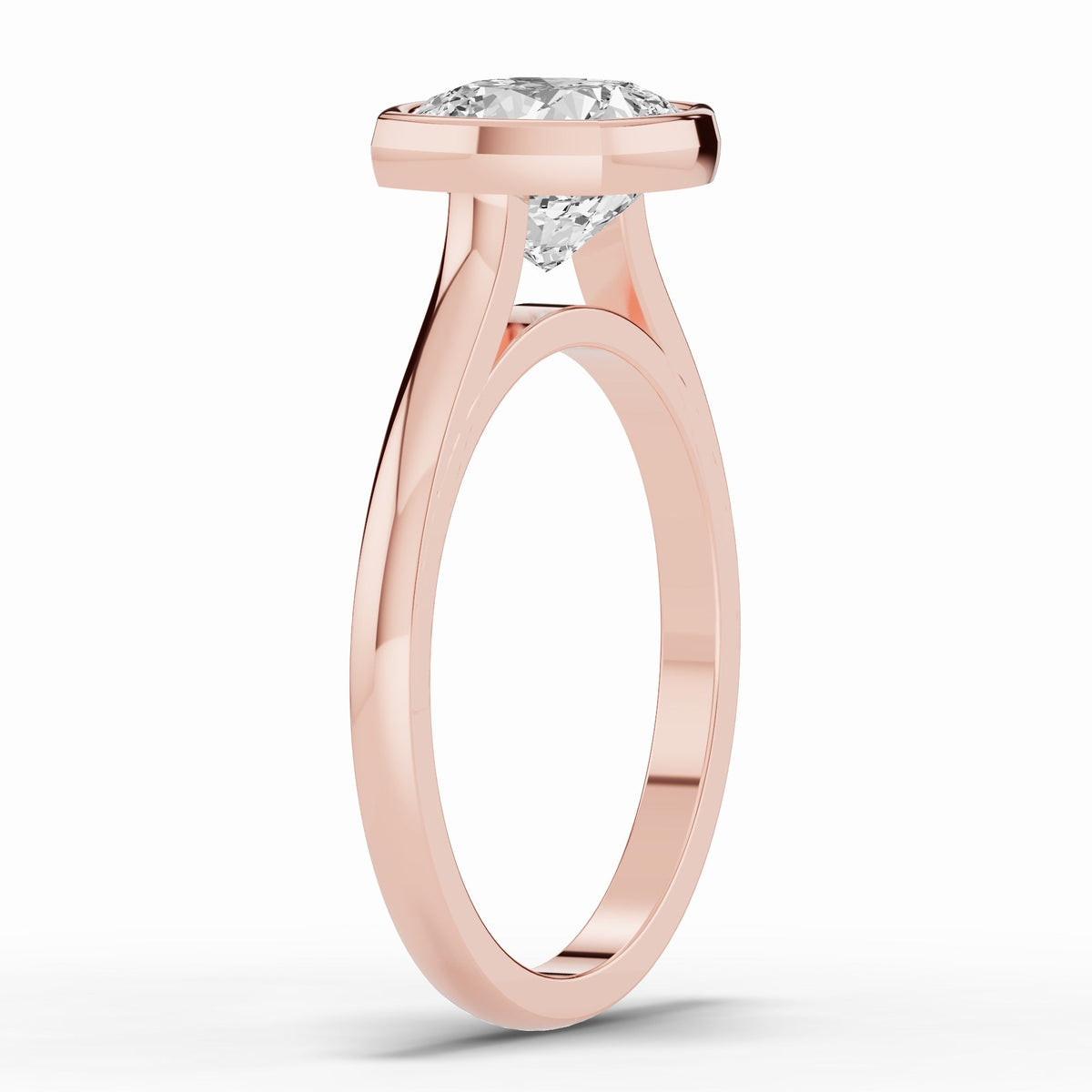 Cushion Lumière Bezel Solitaire Ring ABER-104-CU-LGD  - Abtin & Co.