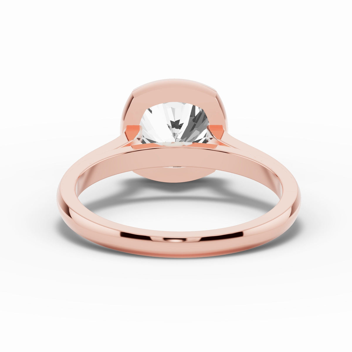 Cushion Lumière Bezel Solitaire Ring ABER-104-CU-LGD  - Abtin & Co.