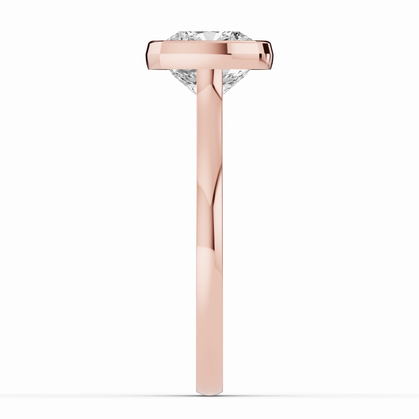 Cushion Lumière Bezel Solitaire Ring ABER-104-CU-LGD  - Abtin & Co.