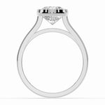 Cushion Lumière Bezel Solitaire Ring ABER-104-CU-LGD  - Abtin & Co.