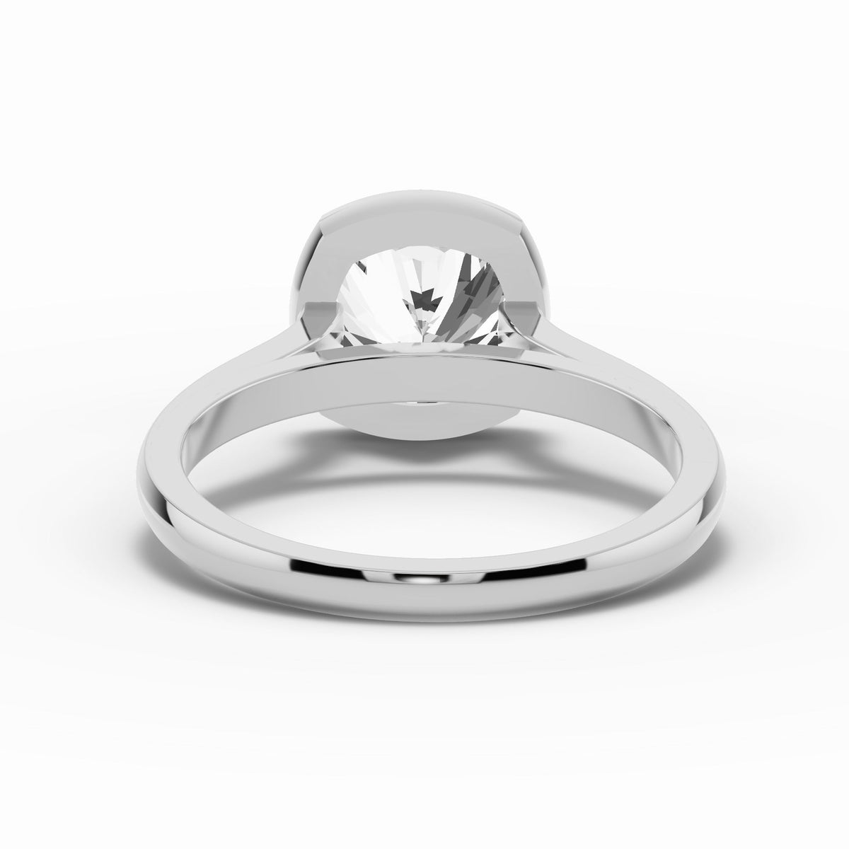 Cushion Lumière Bezel Solitaire Ring ABER-104-CU-LGD  - Abtin & Co.