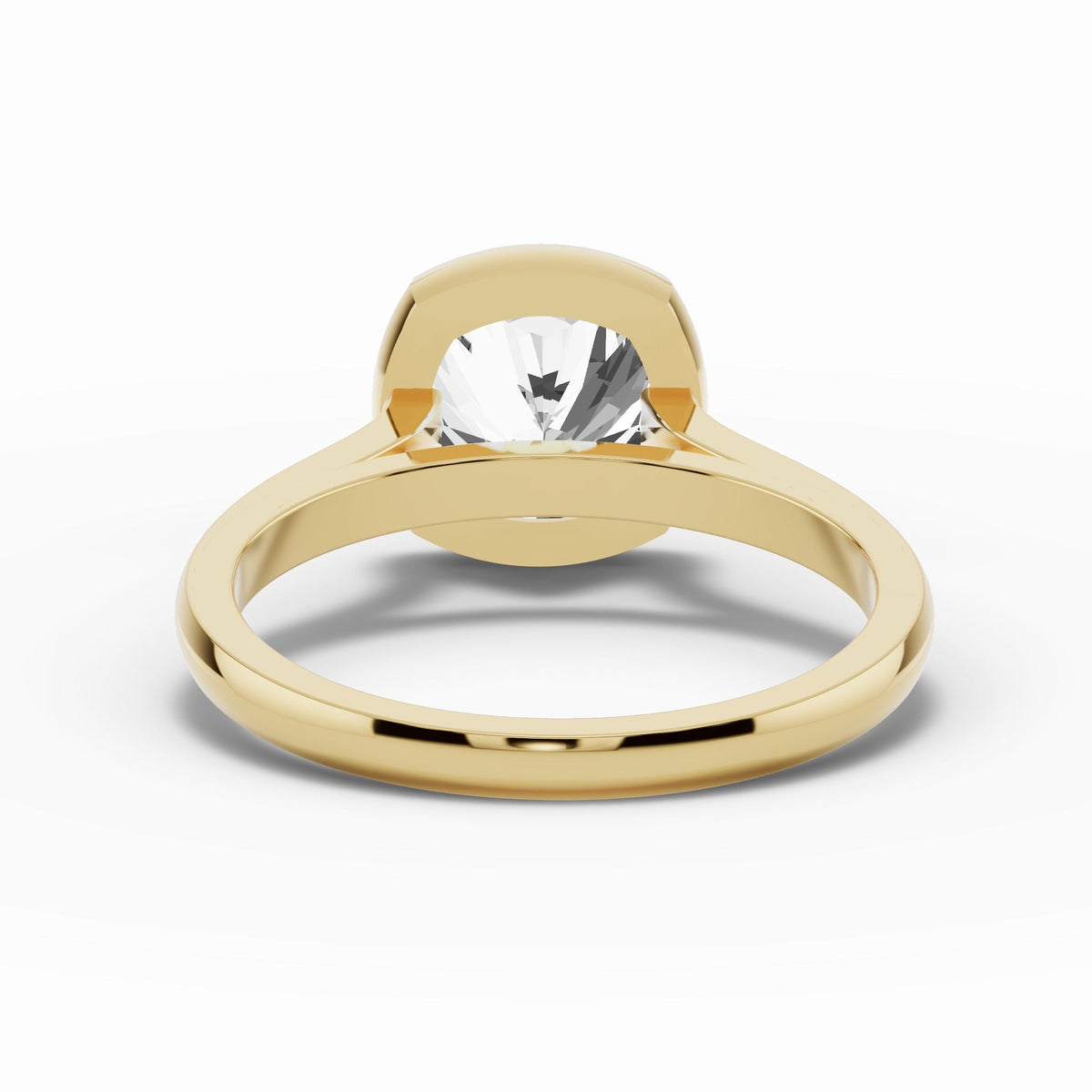Cushion Lumière Bezel Solitaire Ring ABER-104-CU-LGD  - Abtin & Co.