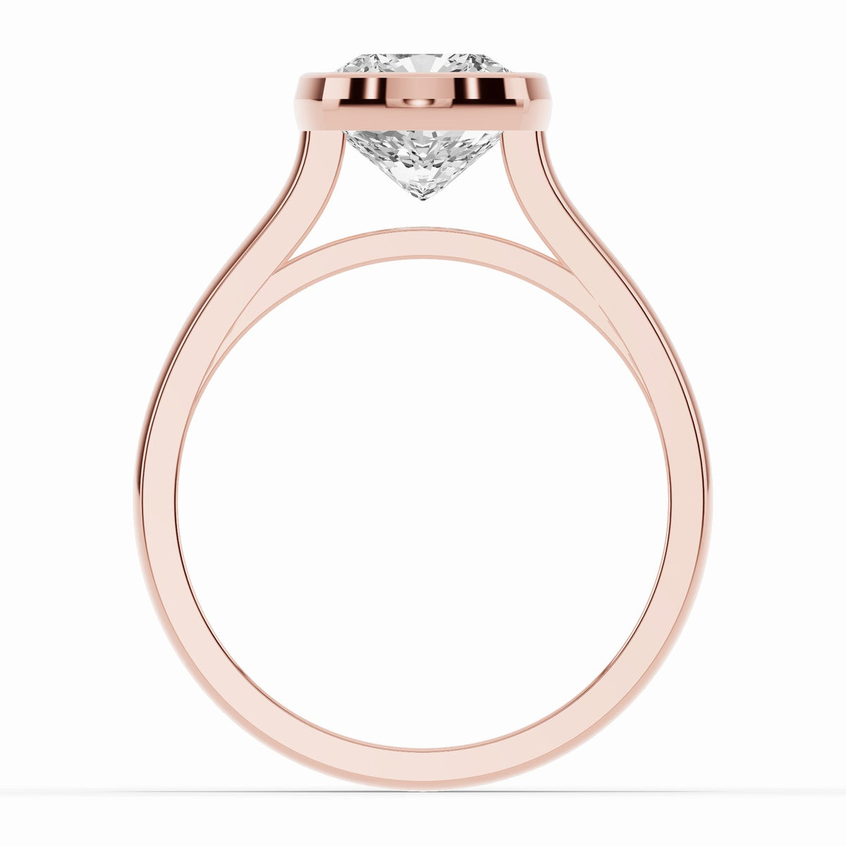 Cushion Lumière Bezel Solitaire Ring ABER-104-CU-LGD  - Abtin & Co.