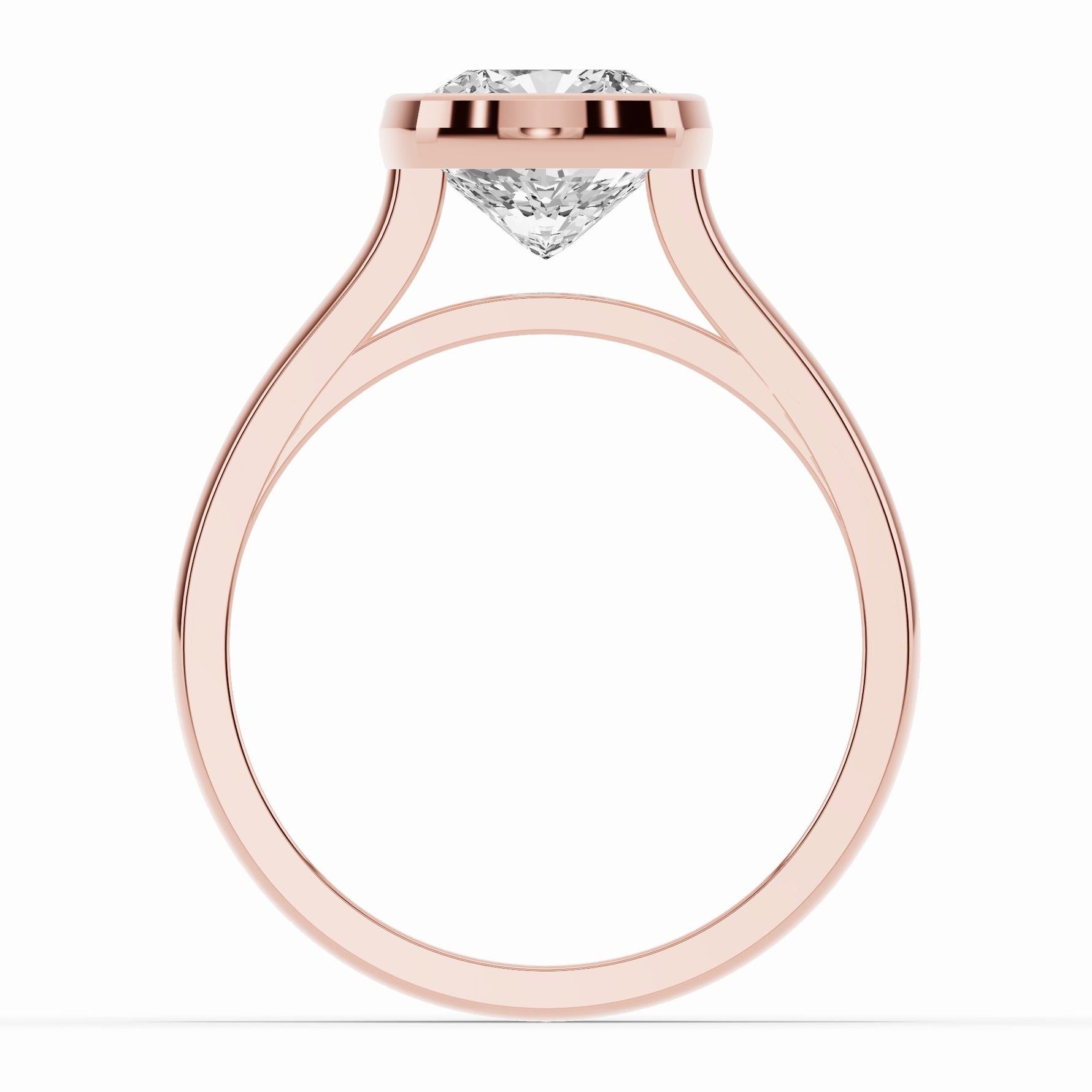Cushion Lumière Bezel Solitaire Ring ABER-104-CU-LGD  - Abtin & Co.
